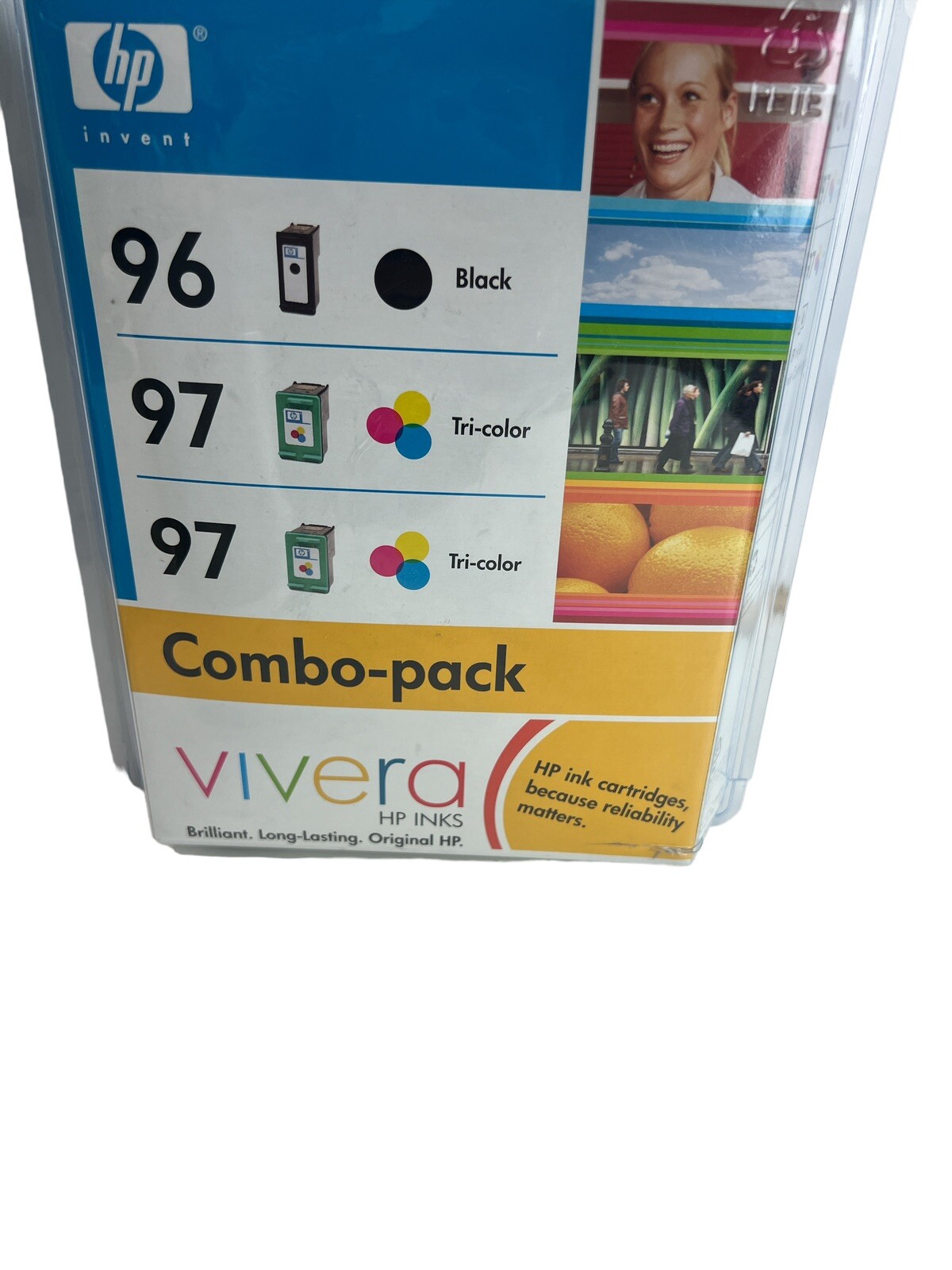 HP Invent Vivera Combo-Pack 96 Black & *ONE 97 Tri-Color  (Open Box, 1 Missing)