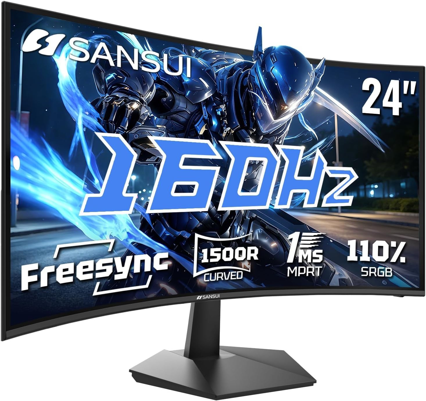 24 Inch Curved 160Hz Gaming Monitor,1500R Curved Gaming Monitor FHD 1080P
