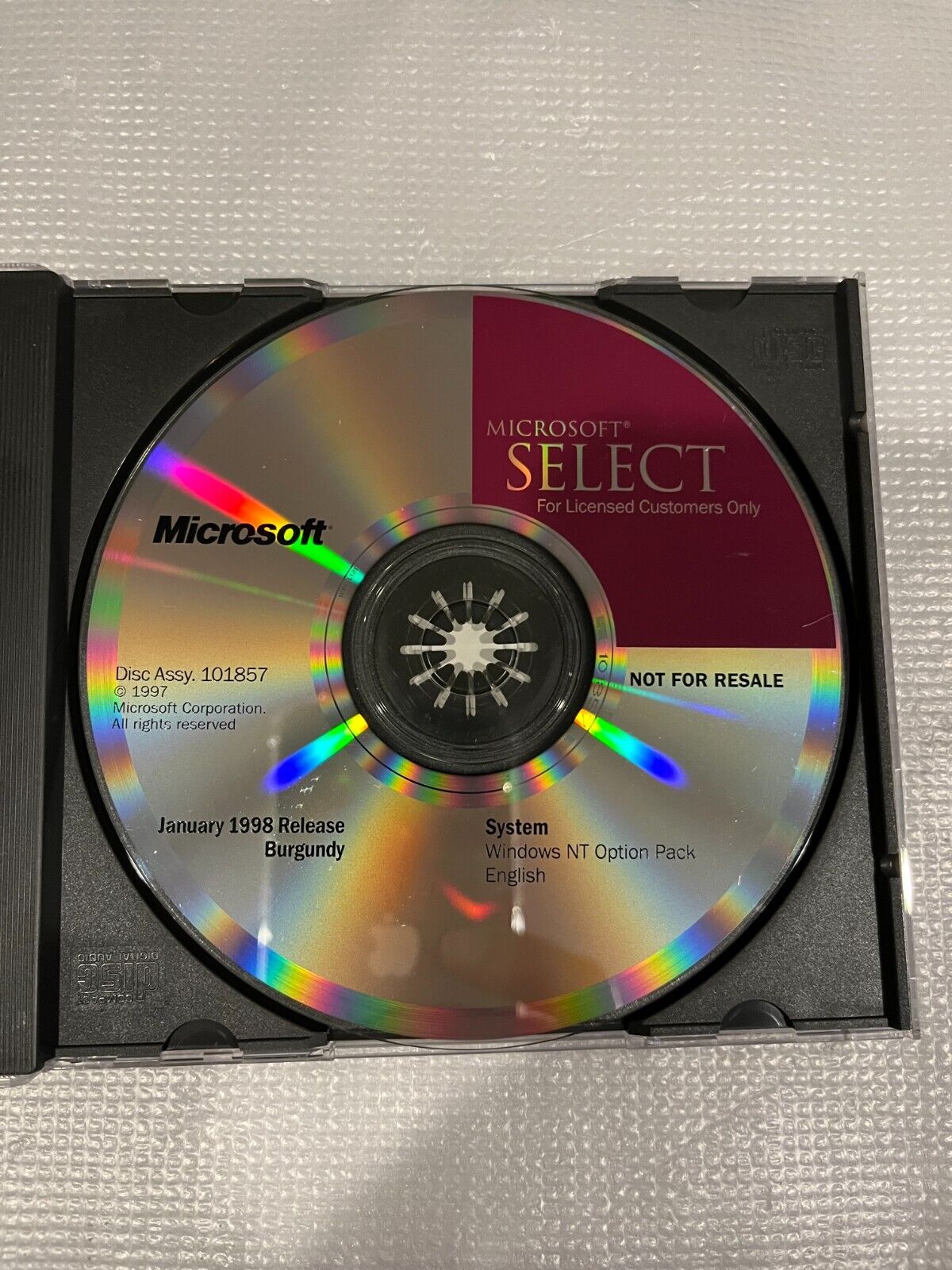 Microsoft Select, System - Windows NT Option Pack, January 1998 Release Burgundy