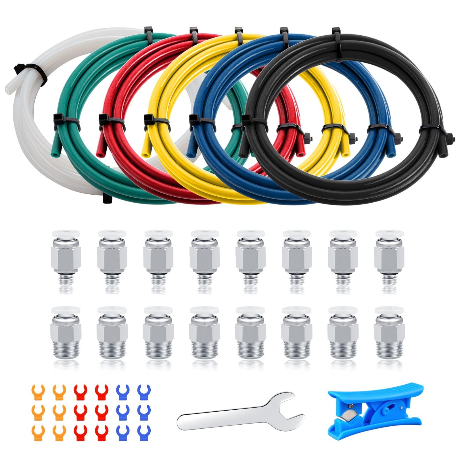 High-Temp Resistant Bowden Tubing 6M Teflon Tube for 1.75mm Filament + Fittings