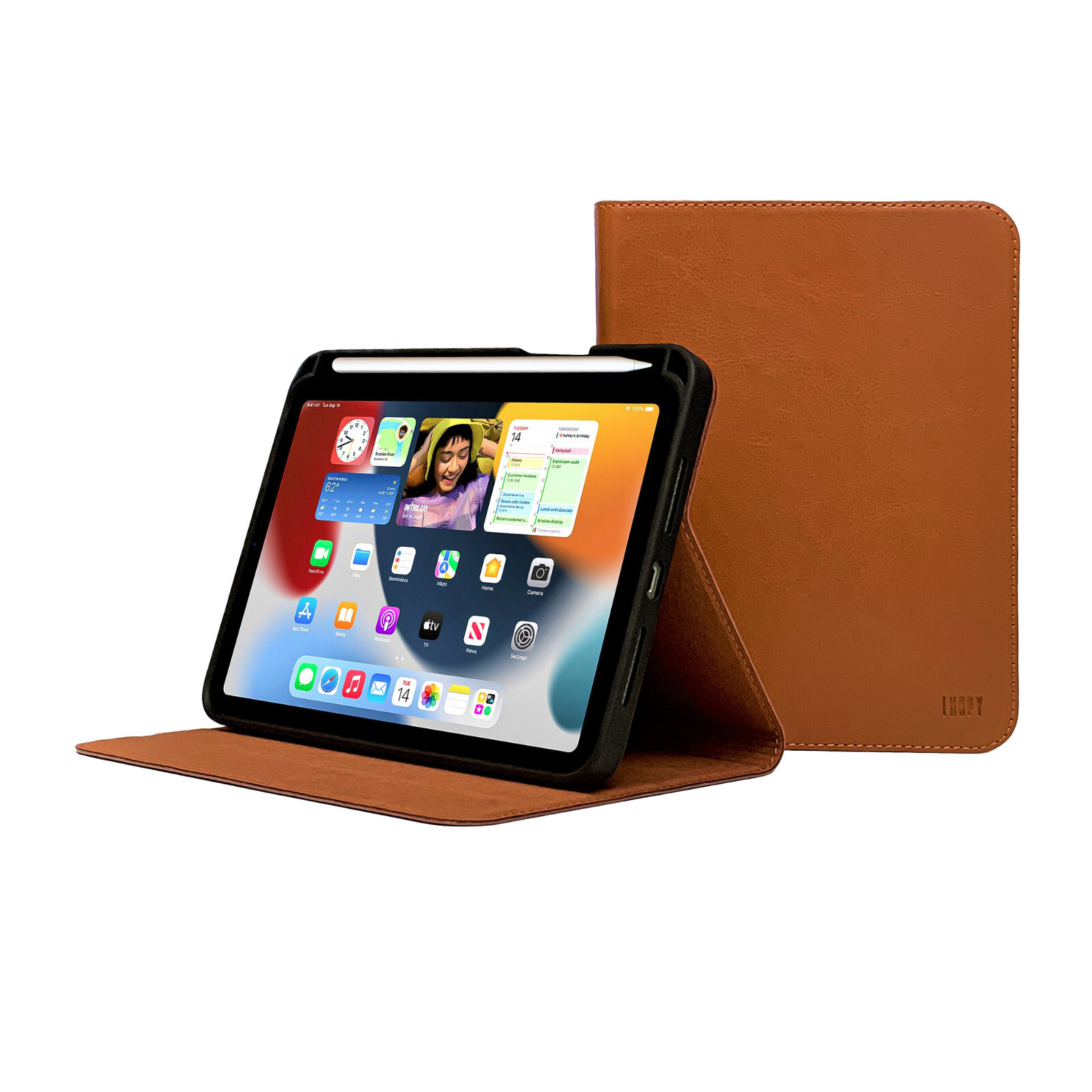 iPad A16 Genuine Leather Case - 11th Gen - With Pencil Holder - Sleep/Wake