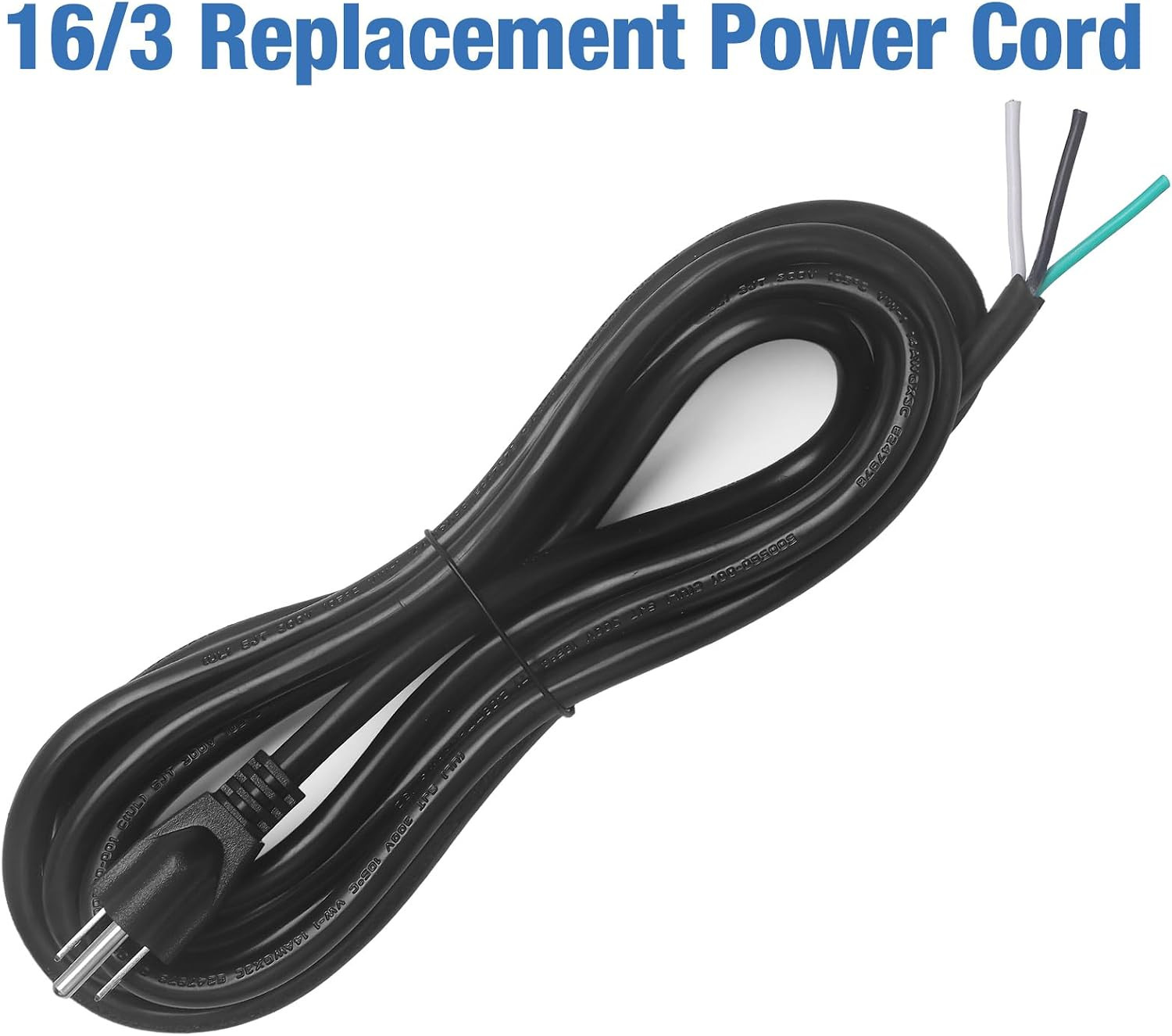 6ft 16 Gauge 3 Prong Heavy Duty Replacement Power Supply Cord Cable 110V 115V...