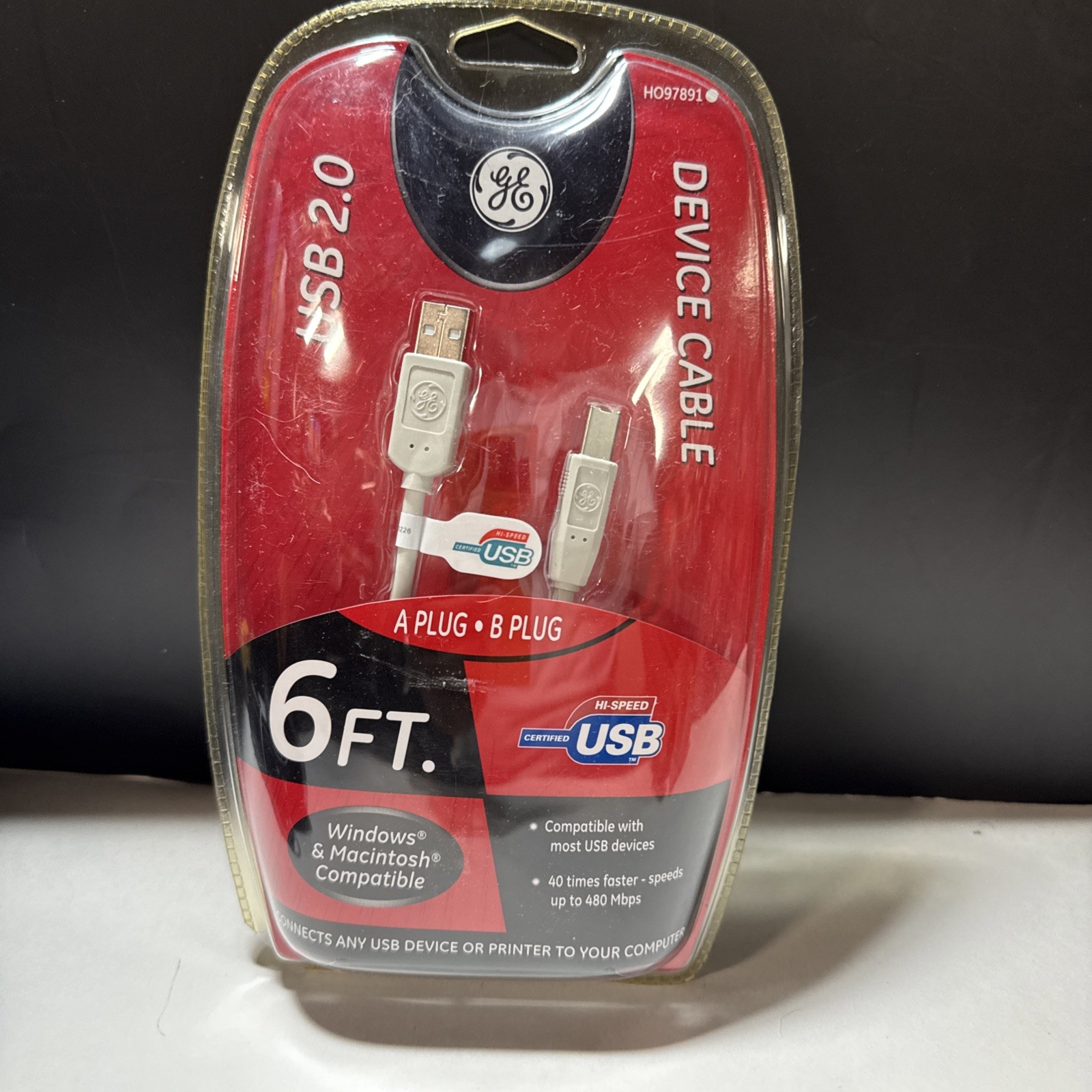 New GE 6 ft USB 2.0 Device Peripheral Cable