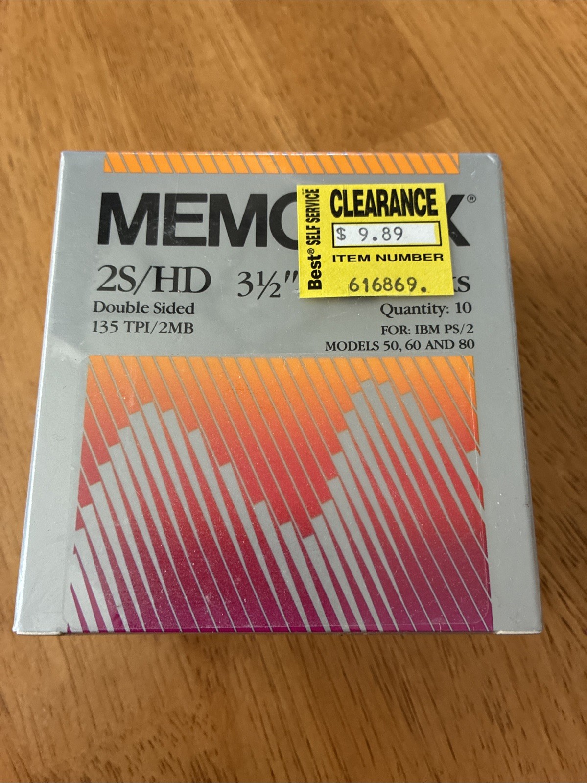 Memorex 2s/2d 3.5" Microdisks 135 TPI 1MB Double Sided 10 Count, Sealed