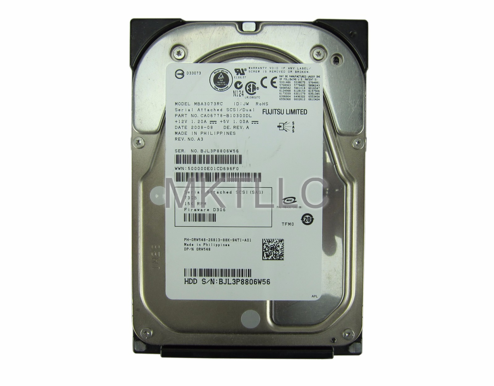 Dell 73GB 15K RPM 3.5" SAS HDD RW548