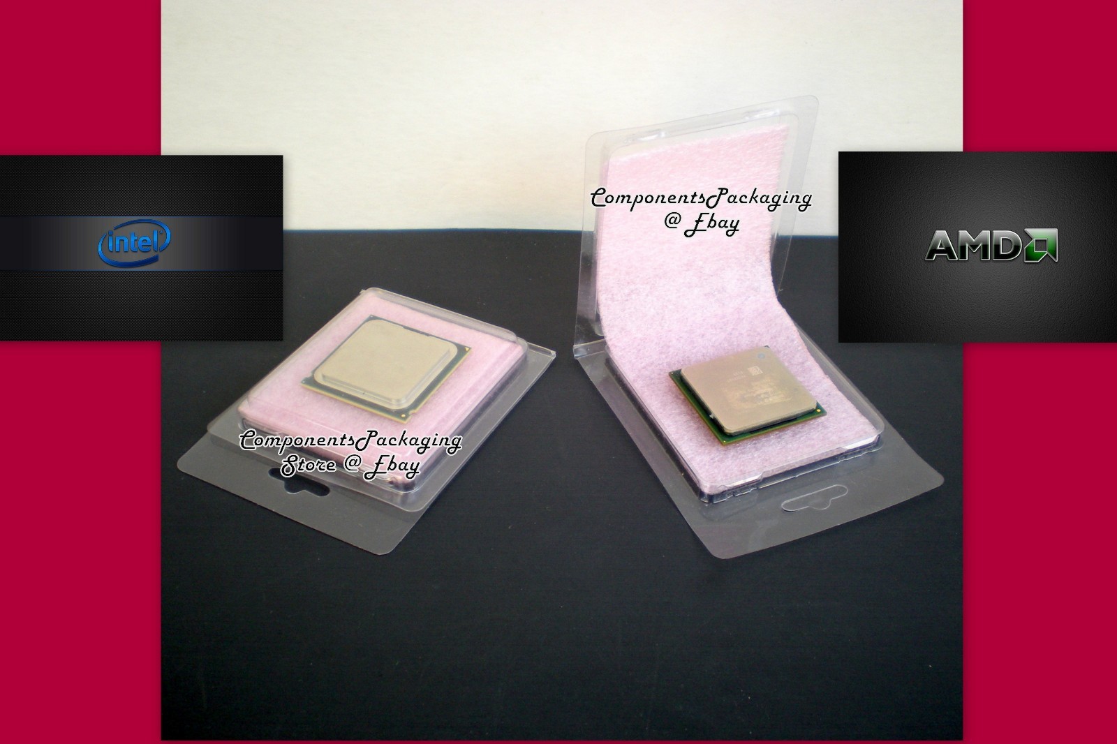 CPU Packaging Box Clam Shell for Intel AMD Processor + Anti Static Foam 20 pcs 