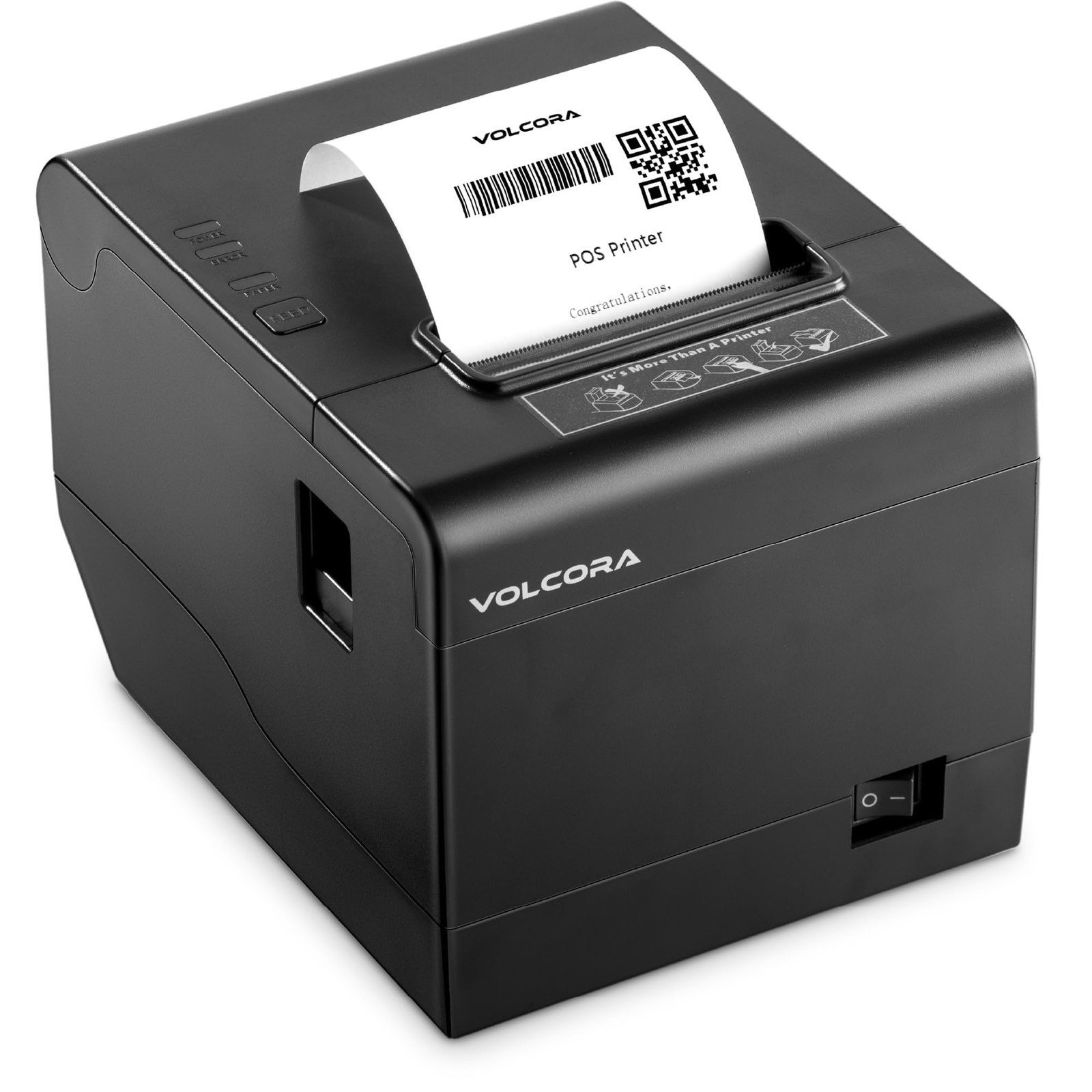 Volcora Thermal Receipt Printer, 80mm POS Printer w/Auto Cutter, USB/WiFi Int...