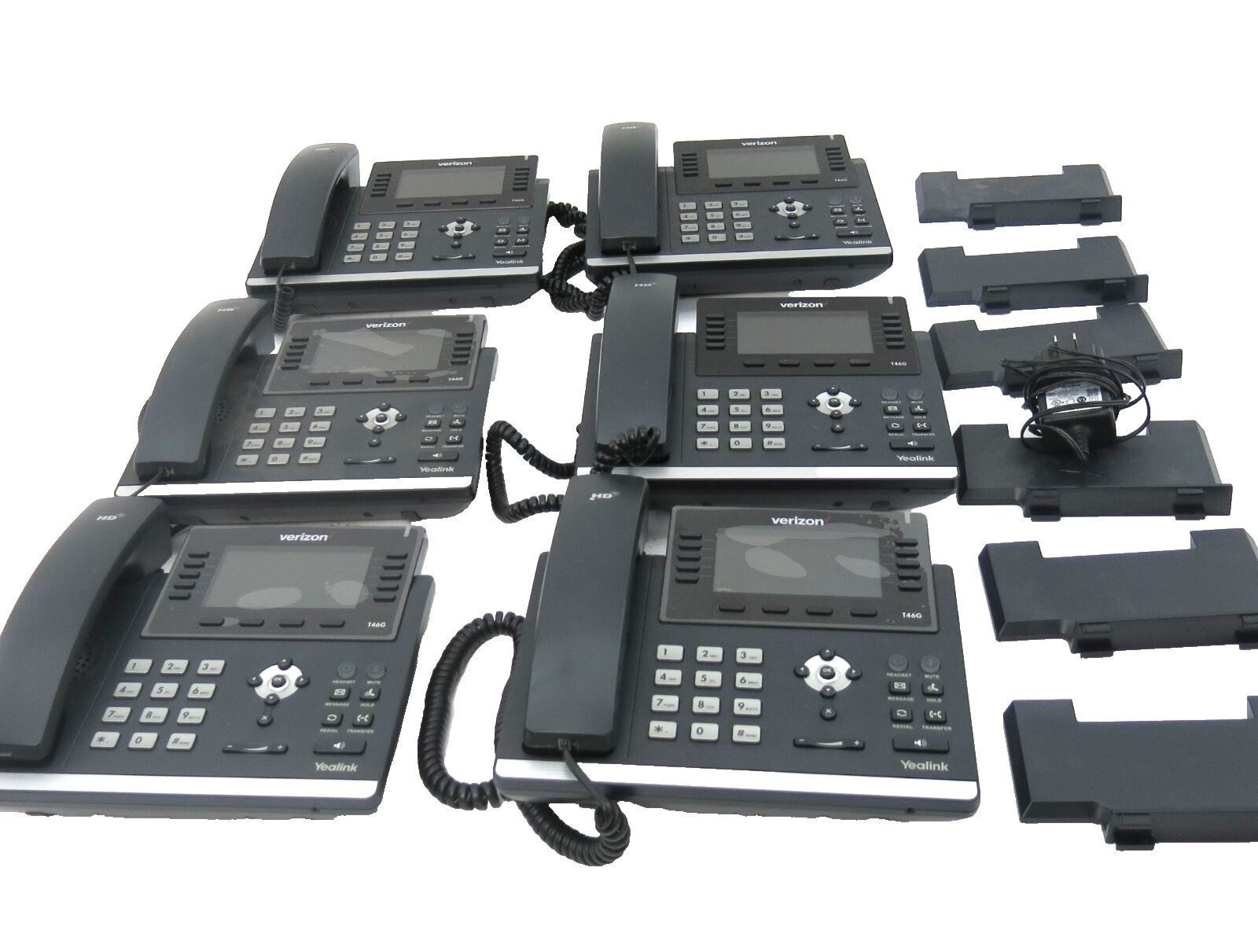 Lot of 6 Verizon Yealink Ultra-elegant Gigabit IP Business Phones SIP-T46G
