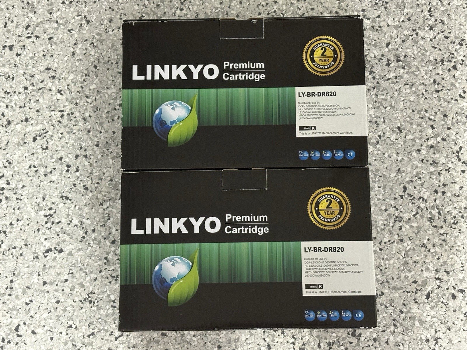 Lot of 2 Linkyo Premium Cartridges LY-BR-DR820 Toner Replacement Black NIB