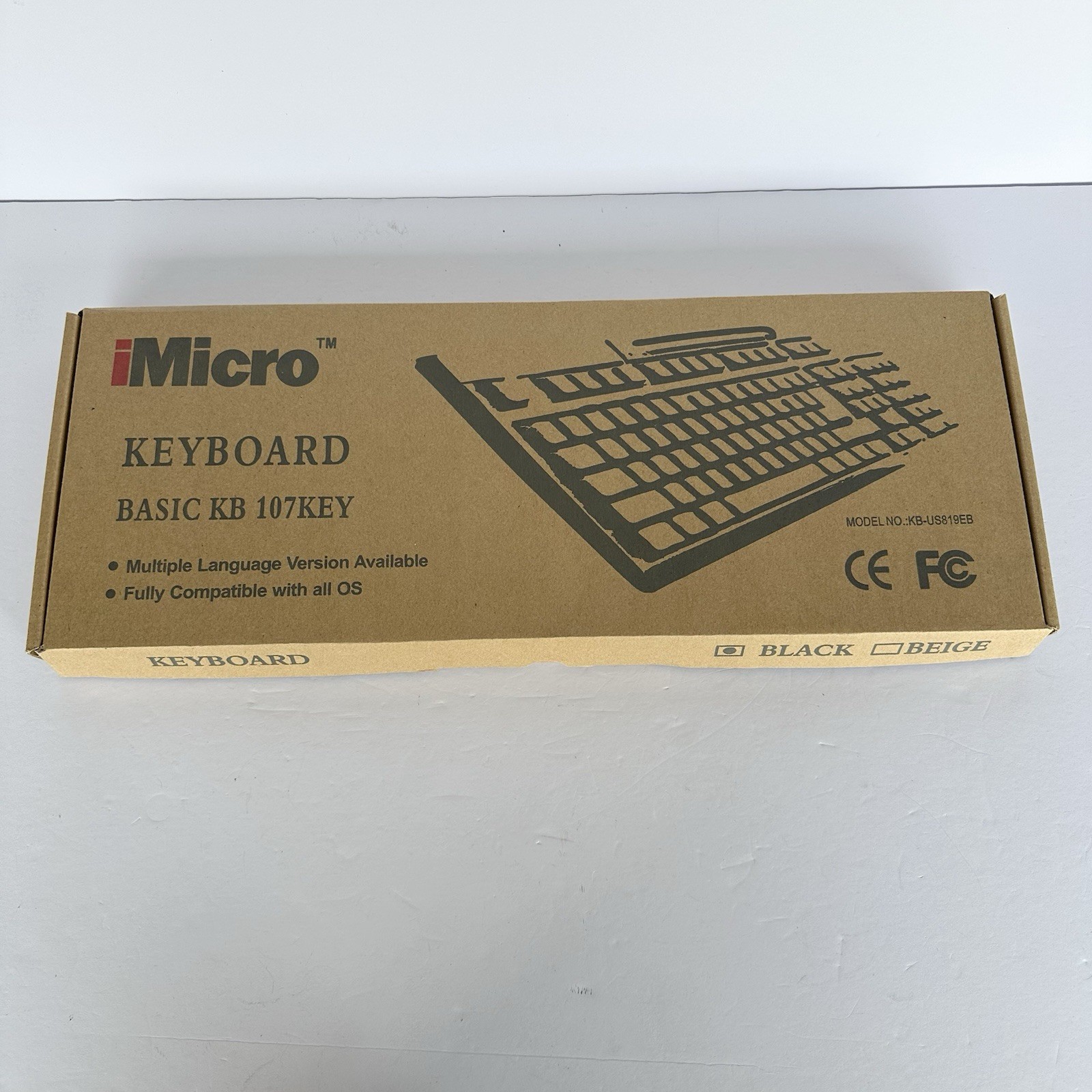 iMicro KB-US819EB USB 107 Key Standard Keyboard Black New