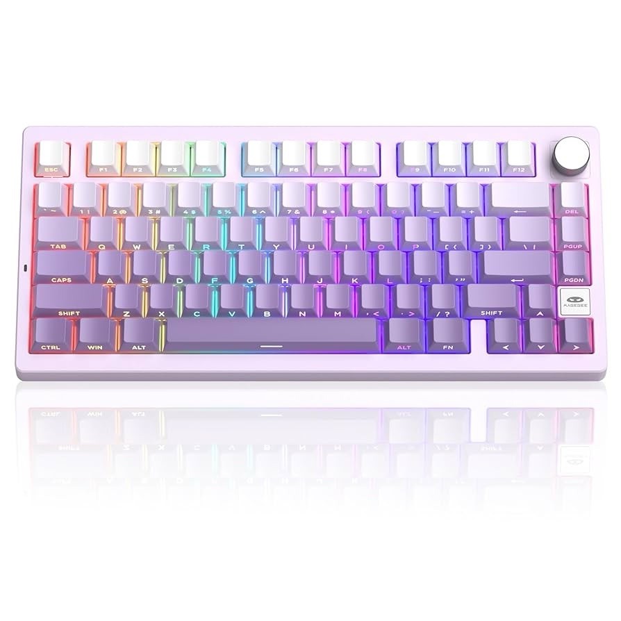 MageGee Light 75 Wireless Mechanical Keyboard,75% Hot Swappable Gaming W Knob