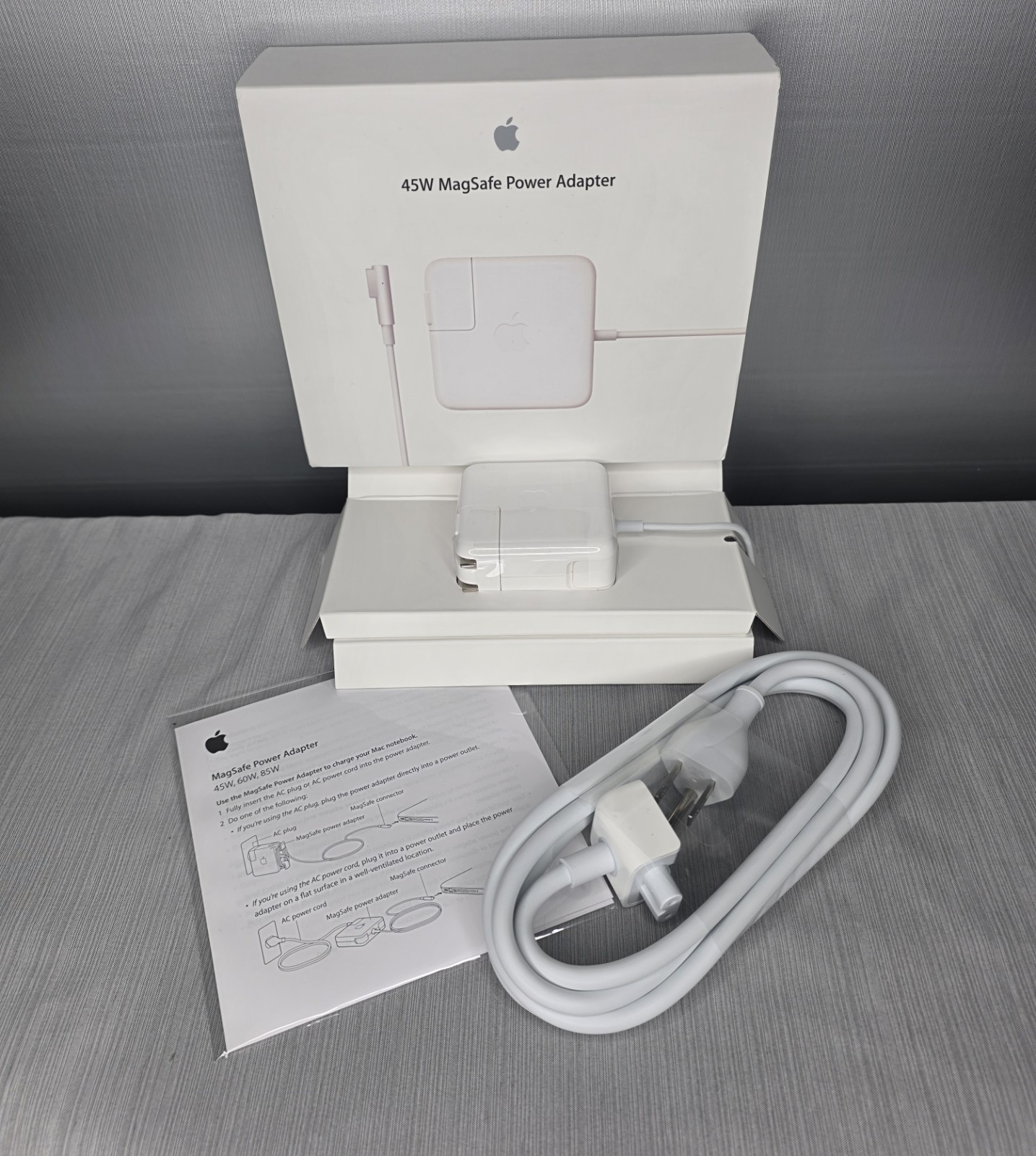 Apple 45W MagSafe Power Adapter Charger New Open Box w/ Cable & Box