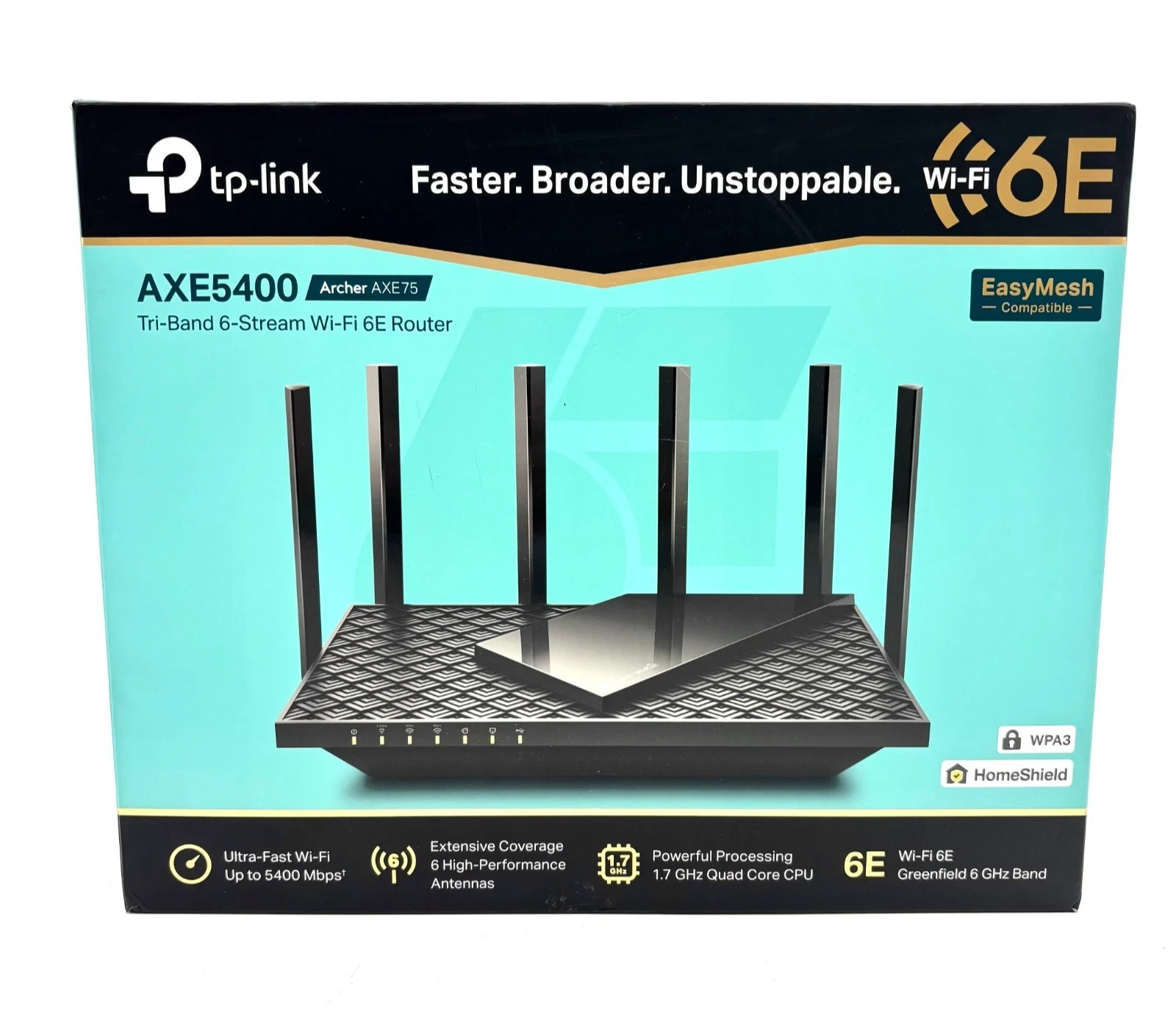 TP-LINK Tri-Band Wireless Router AX5400 4 Port 5378 Mbps - Archer AXE75