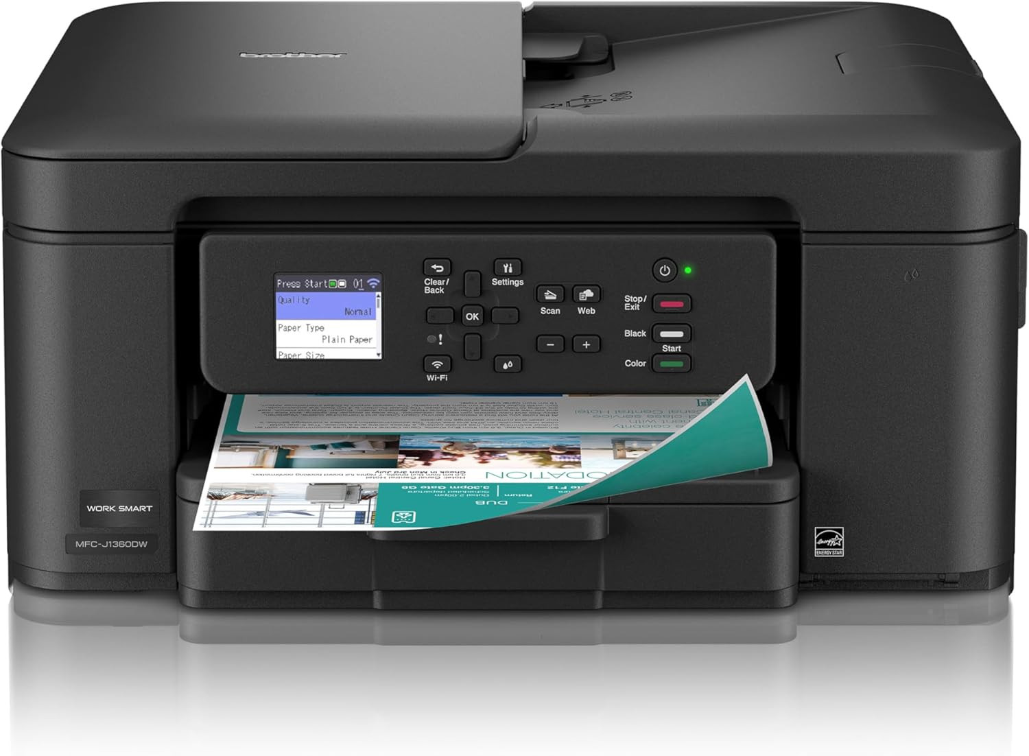 Brother MFCJ1360DW Work Smart 1360 Wireless Color Inkjet All-In-One
