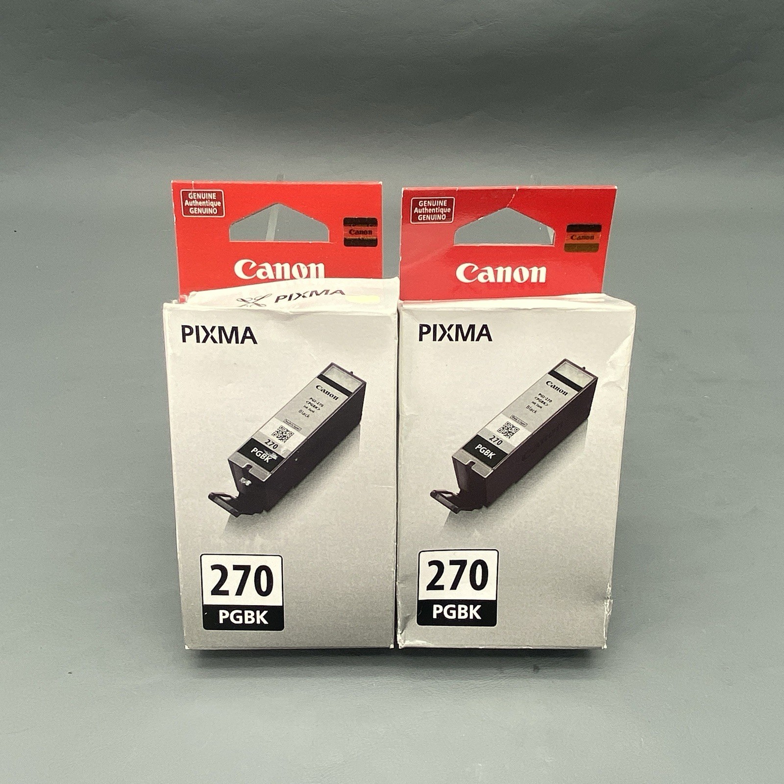 Canon PIXMA PGBK-270 Black Ink Cartridge - Black, Genuine Cartridge Lot Of 2