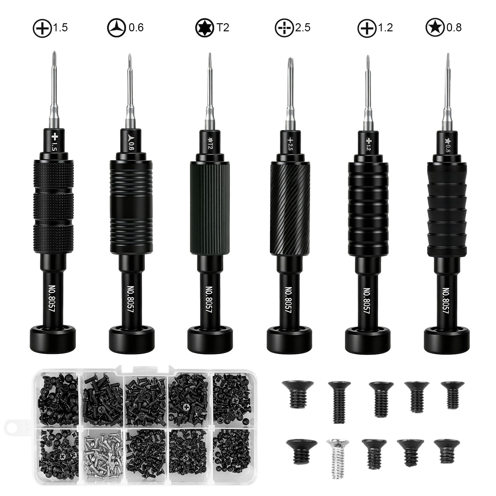 6x Precision Screwdriver Set+500x Laptop Computer Repair Screws Electronics Kit