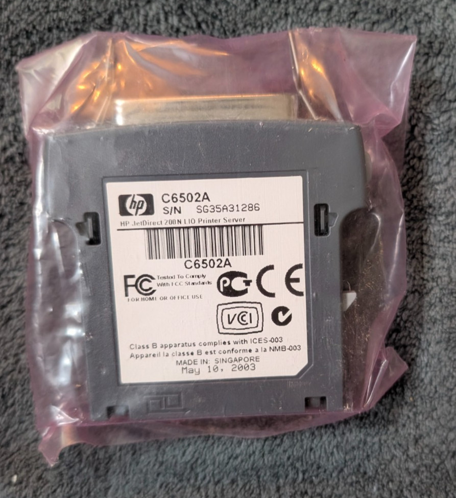 NEW HP C6502A LIO Parallel Port Module JetDirect 200n LaserJet Interface