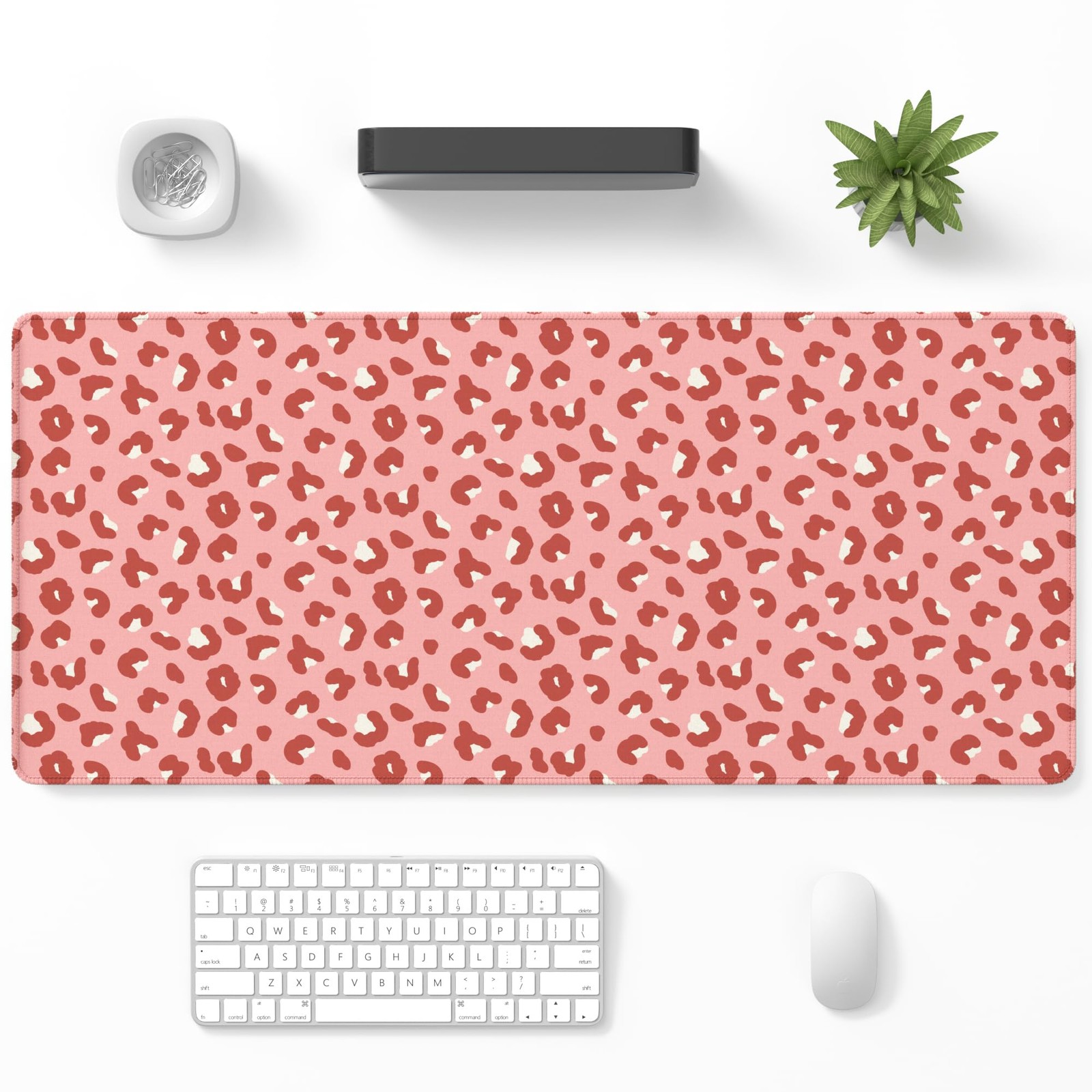 Niniubye Pink Leopard Desk Mat 32"x12" gaming