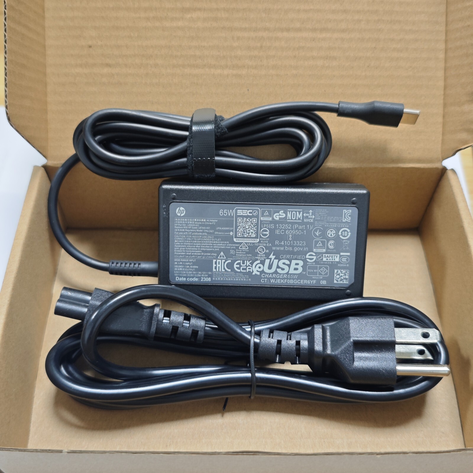 Genuine 65W USB C Type C AC Adapter Charger for HP ENVY x360 15M Spectre x360 13