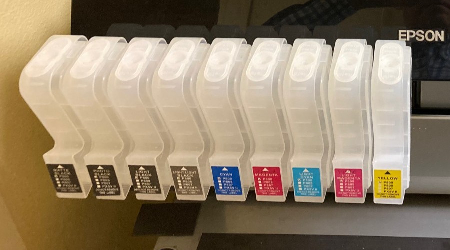 Epson Stylus Pro 3880 Inkjet Printer Pistol Carts with ARC Chips PLUS OEM CHIPS