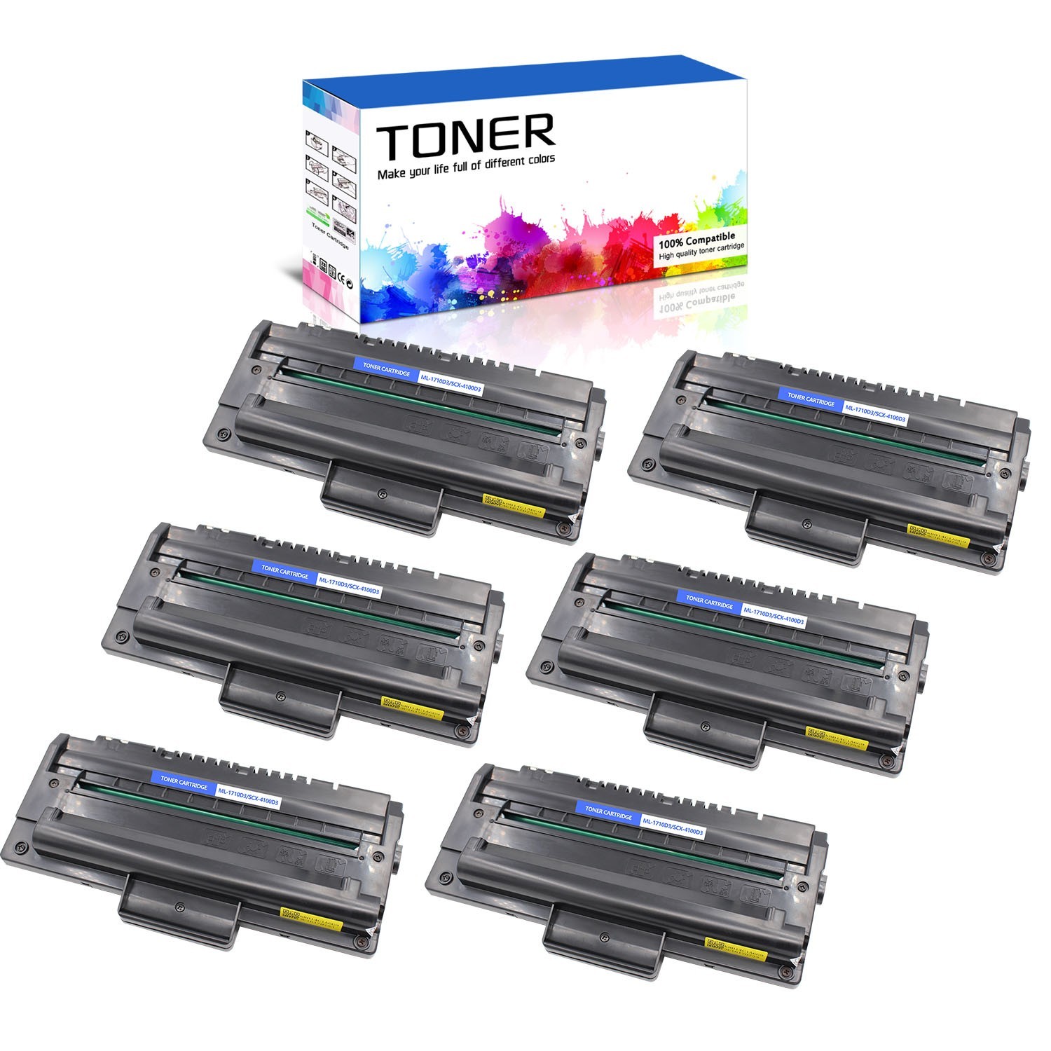 6PK Black ML1710 ML-1710 Toner Cartridge For Samsung ML-1710 ML-1740 ML-1750 INK