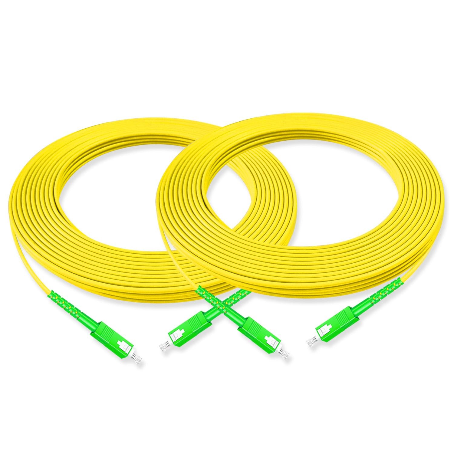 2Pcs 10 Meter Fiber Optic Patch Cord SC APC to SC APC, Simplex Single Mode Fi...