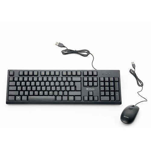 Lot of 6 Verbatim 70734 CORDED USB KEYBOARD AND MOUSE S14
