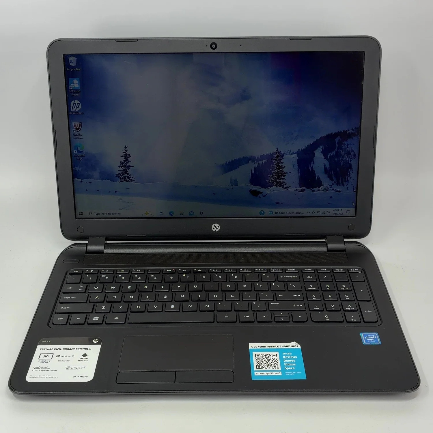 HP NoteBook 15-F233WM 15.6" Celeron N3050 1.6GHz 4GB RAM 500GB HDD