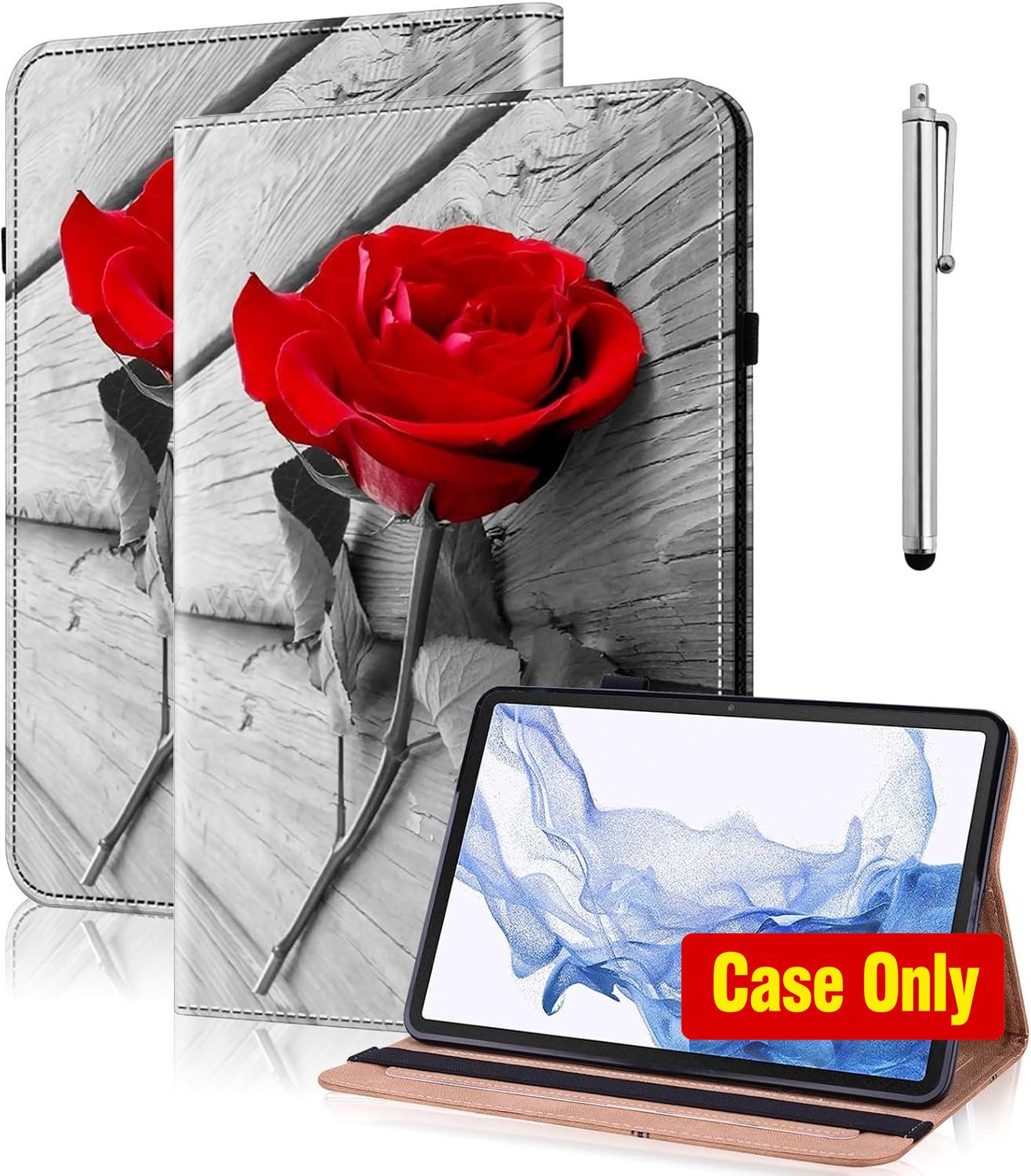 VODEFOX Flip Folio Case for Samsung Galaxy Tab A11 Plus 11 Inch, Card Slots, Ros