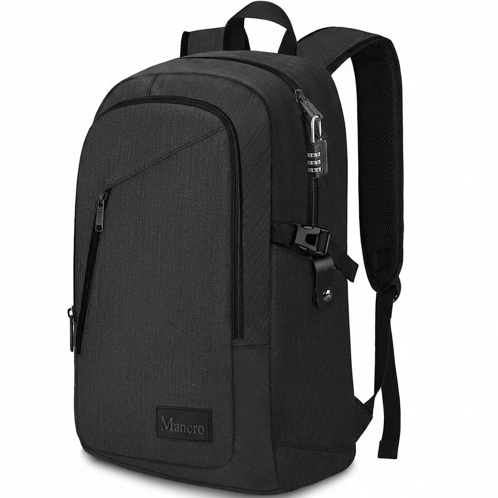 Mancro Business Travel Laptop Backpack 15.6" Anti Theft Laptop Bag Black