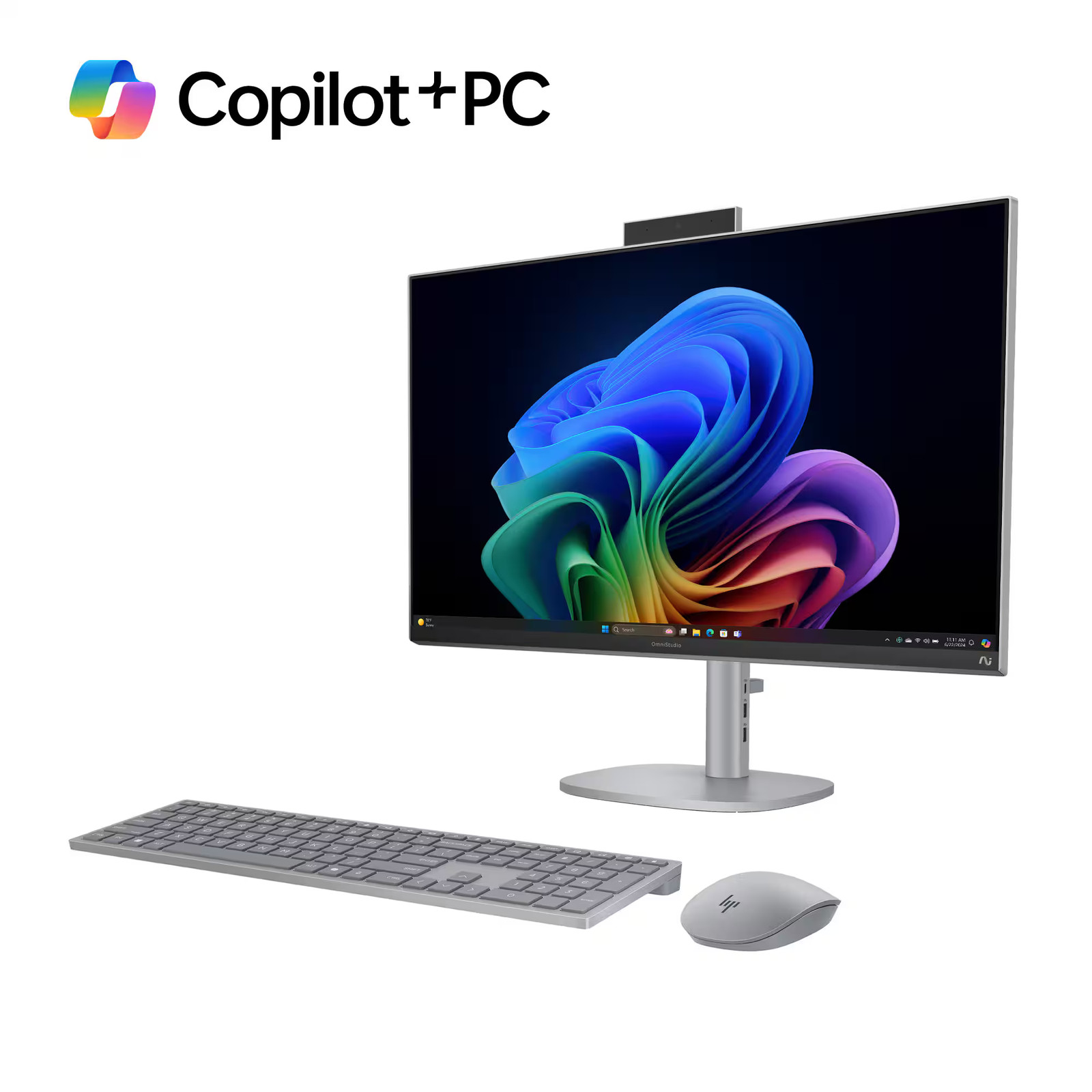 HP - OmniStudio X - Copilot+ PC - 27" 4K UHD All-in-One w/ Adjustable Height ...