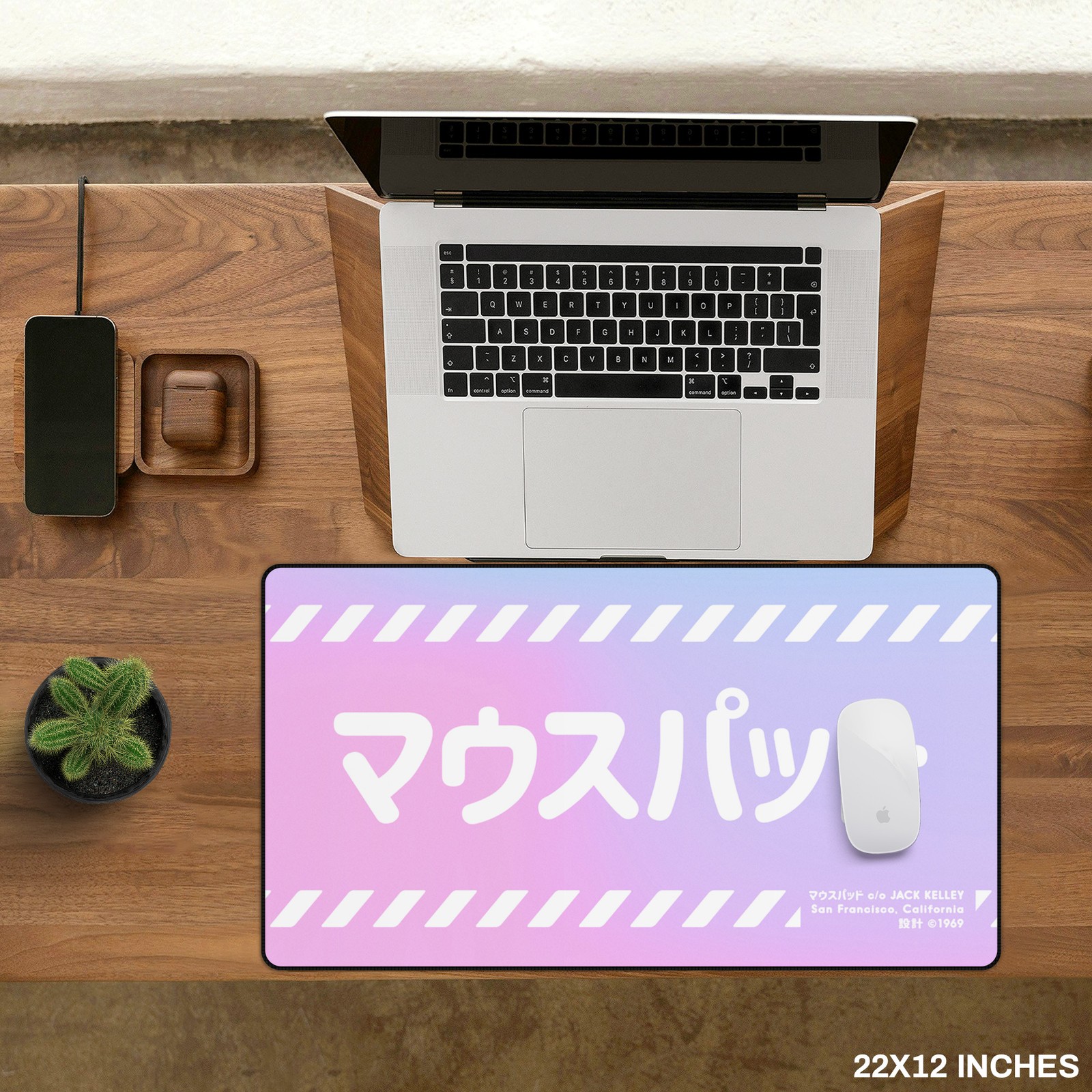 Japanese "Mousepad" Pastel Deskmat, Vaporwave Gaming Mousepad, Kawaii Aesthetic