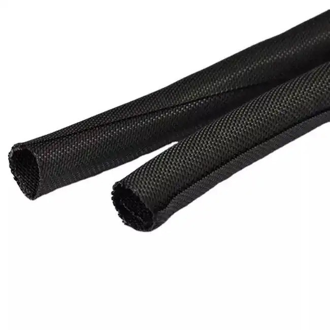 Braided Polyester Cable Organizer Sleeve Self Closing Woven Expandable Sleeving
