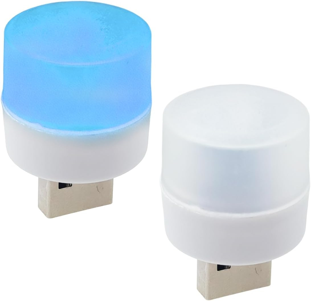2PCS USB LED Car Interior Atmosphere Lamp, Plug and Play, Ice Blue