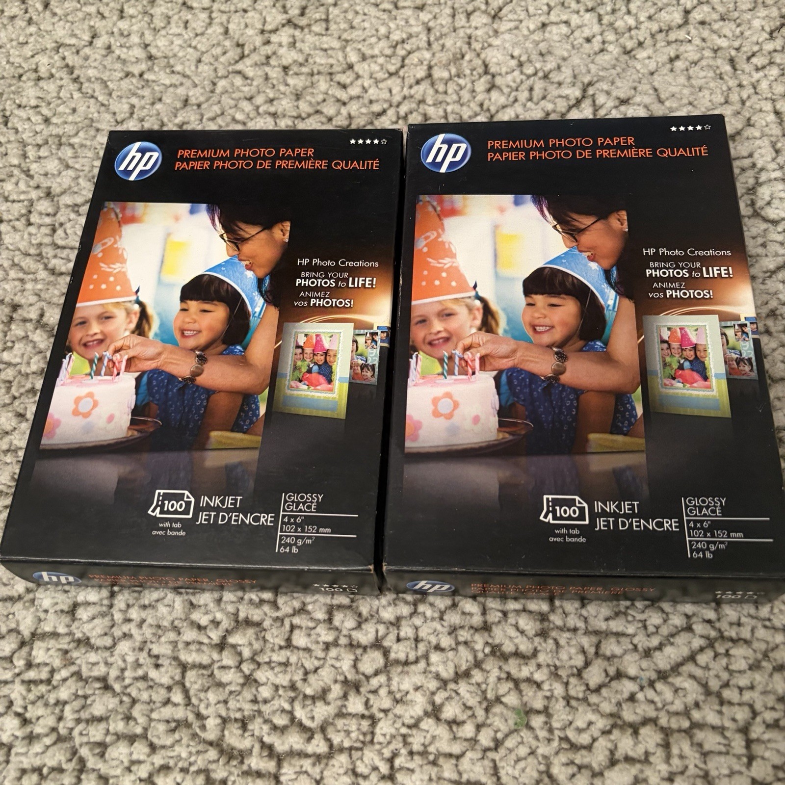 HP Premium Photo Paper  Ink Jet Glossy 4x6 -  (2 packs - 100ct each)