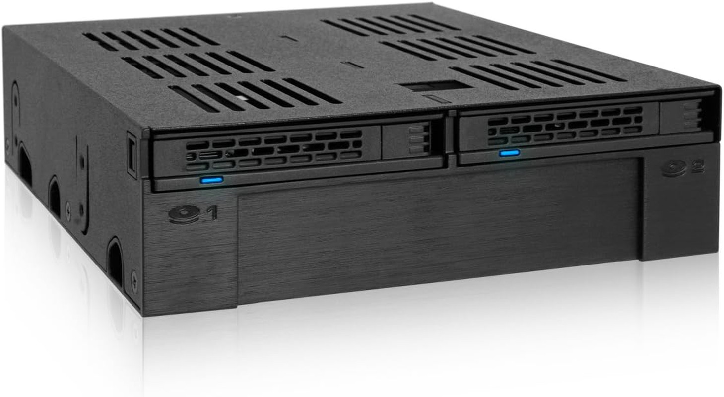 2 Bay 2.5 SAS/SATA HDD/SSD Mobile Rack + 3.5" Slot for External 5.25"