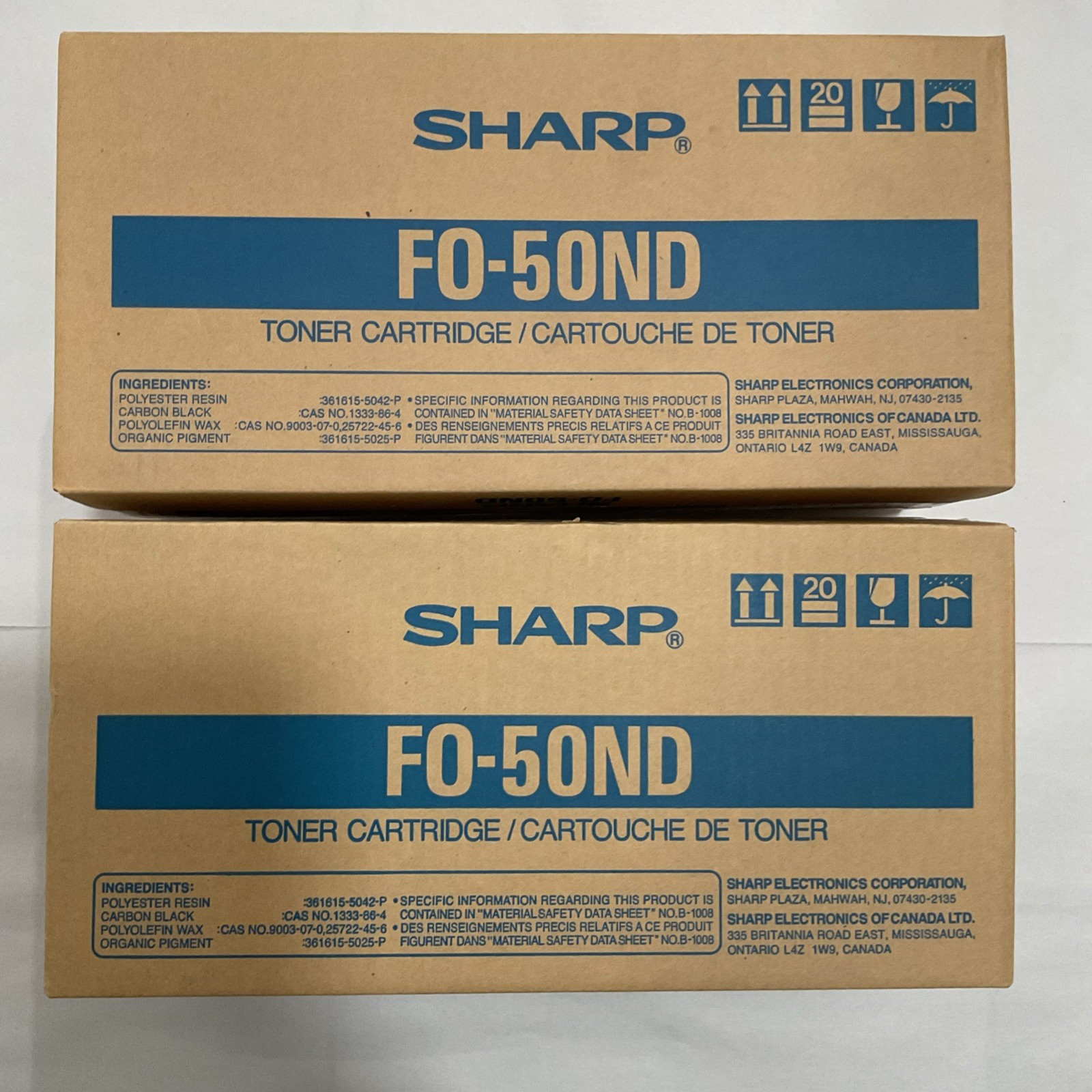LOT OF 2 Genuine Sharp FO50ND FO-50ND Toner Cartridge Black Printer Cartridge