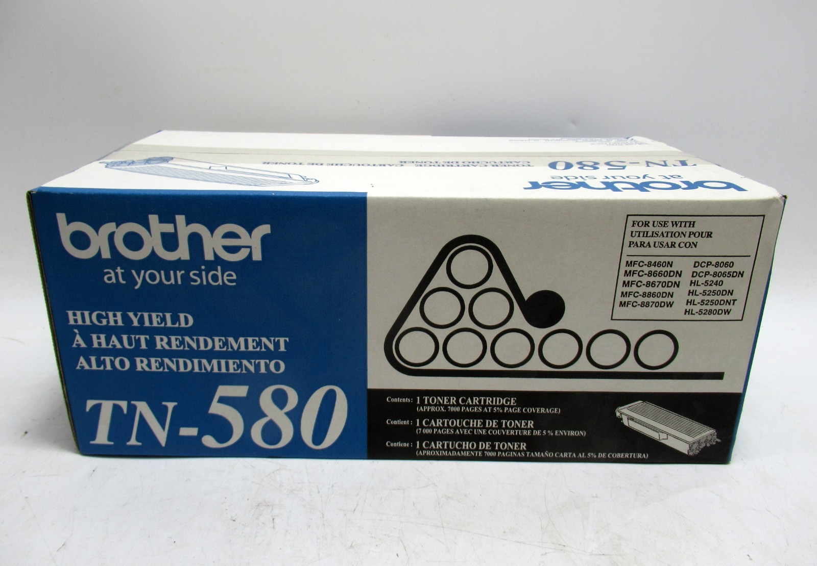 Brother TN580 | TN-580 Black Toner Cartridge Brand New Factory Sealed Genuine OM