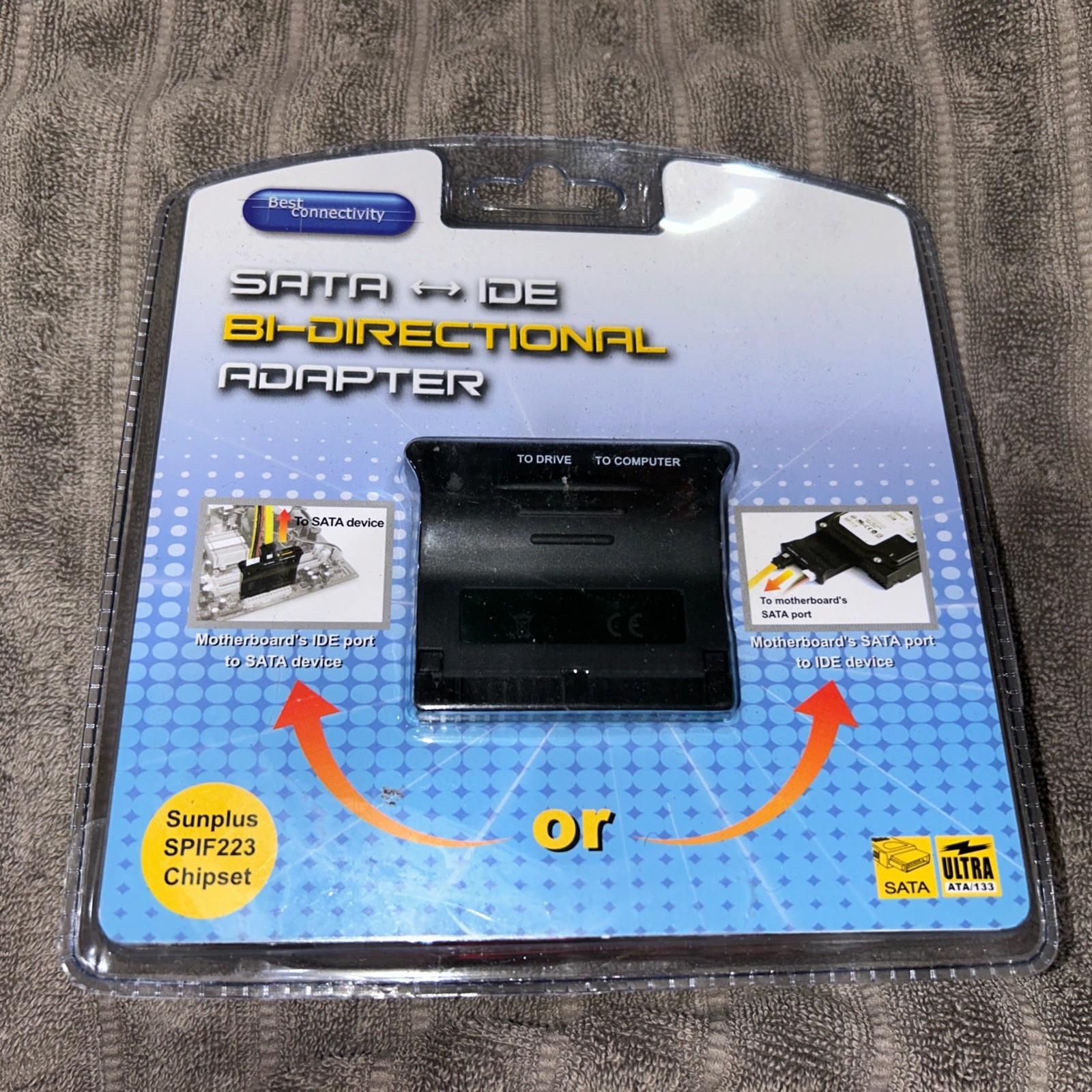 Syba SD-ADA50016 SATA I to IDE Ultra ATA133 Bi-Directional Adapter-Black