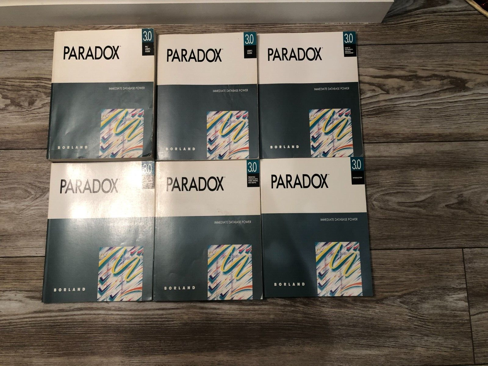 VINTAGE 1988 BORLAND PARADOX 3.0 USER GUIDE + FIVE ADDITIONAL MANUALS = 6 TOTAL