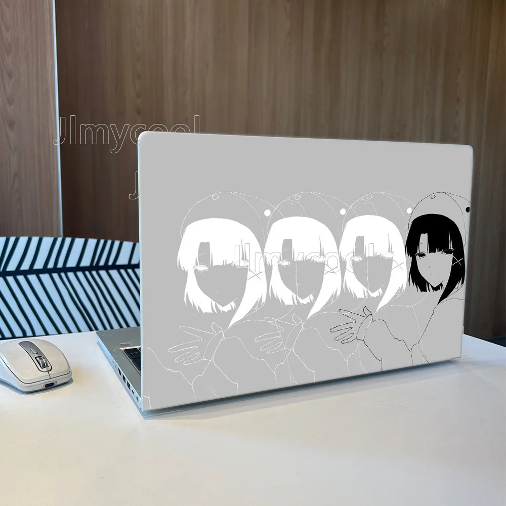 2 Pieces Vinyl Gray Sketch Simple Laptop Skin Easy To Install Decal Stickers