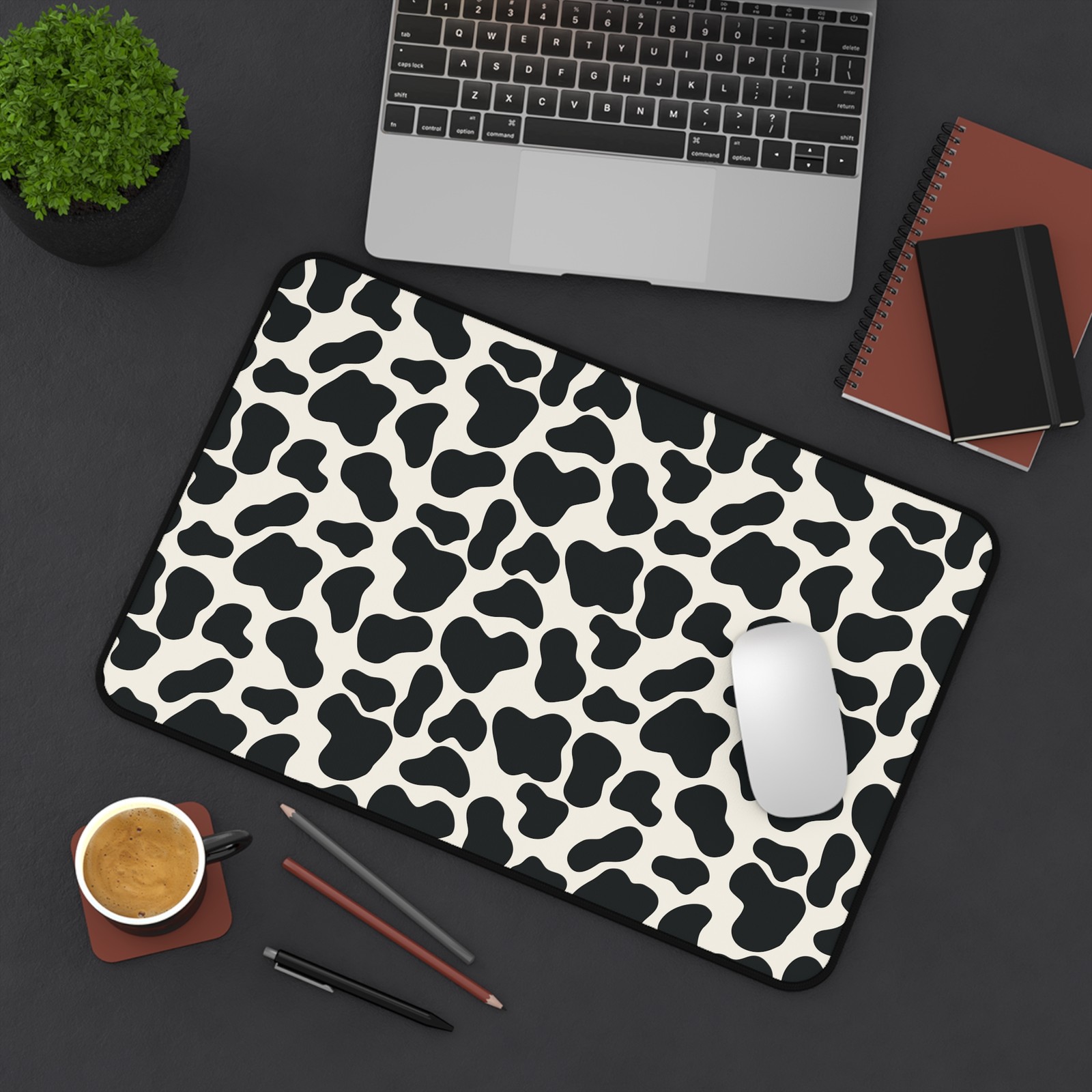 Cow Print Desk Mat | Cute Farmhouse Animal Desk Decor