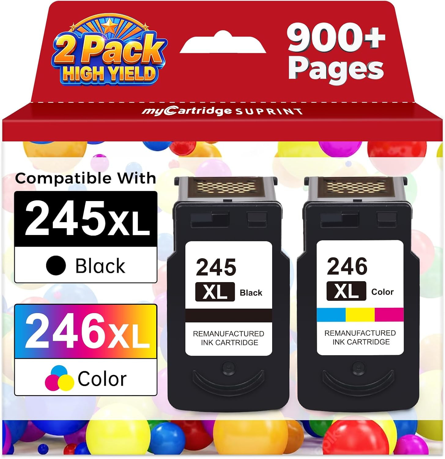 myCartridge SUPRINT 245XL Ink Cartridge Replacement for Canon 245XL 246XL Combo