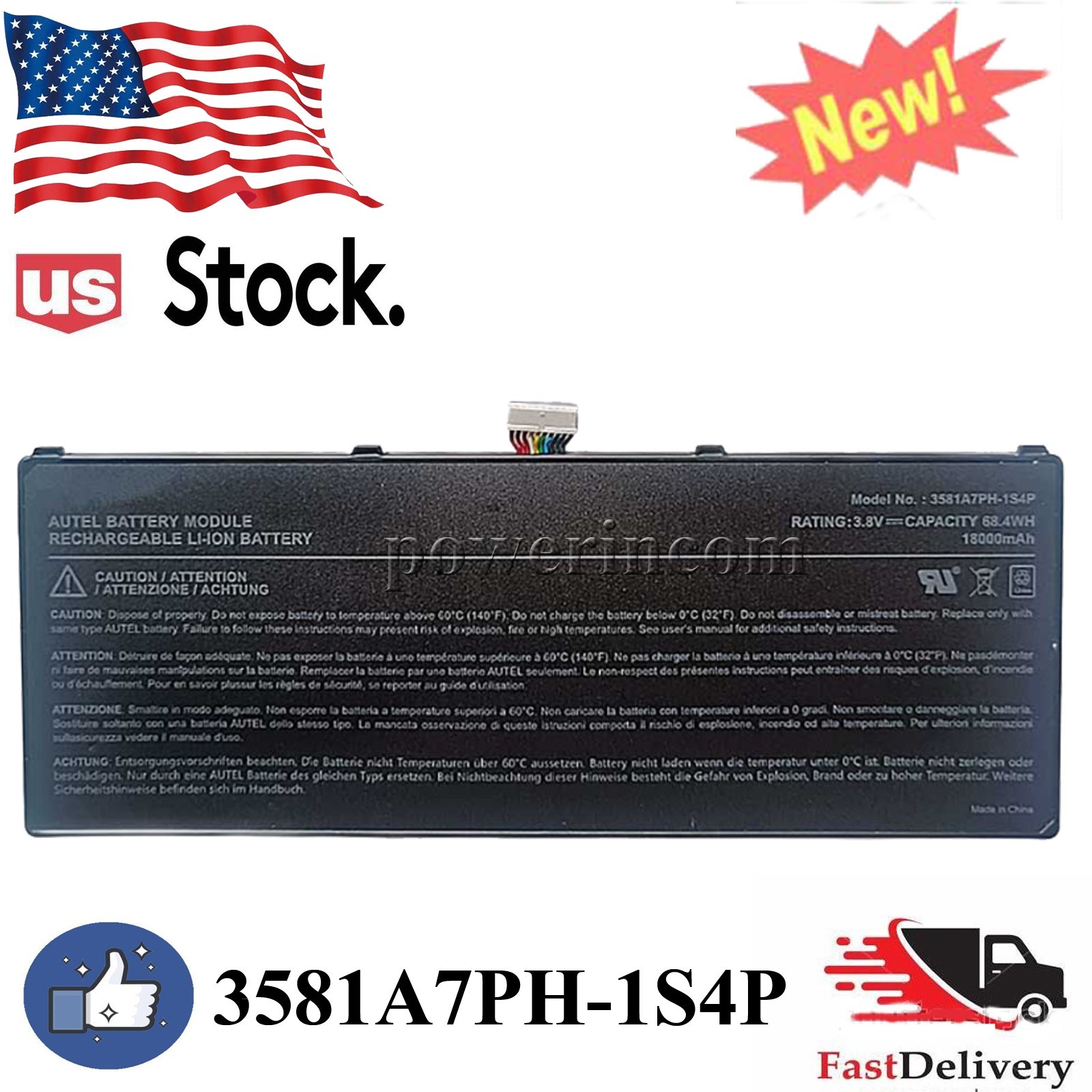 3.8V 18000mAh For AUTEL MaxiSYS Ultra MLP3581107-1S4P 3581A7PH-1S4P battery