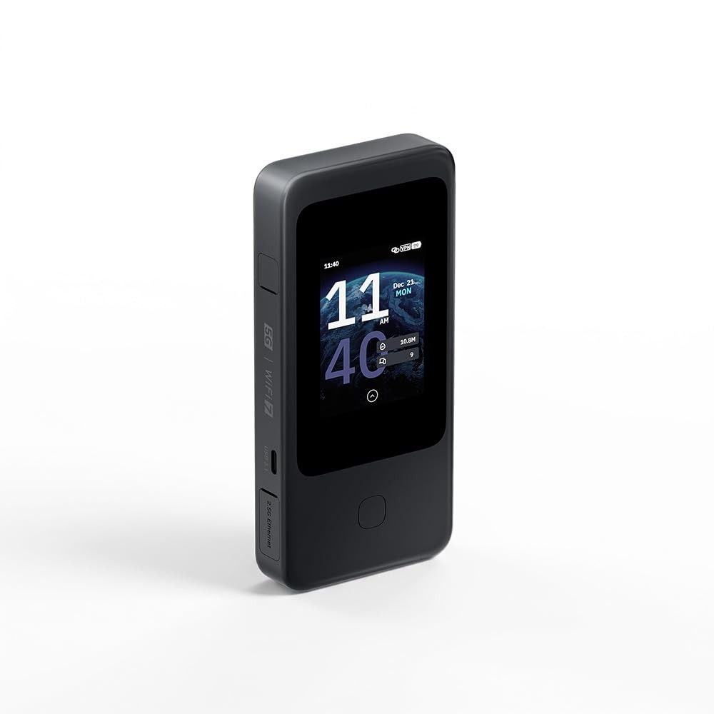 GL.iNet MUDI 7 (GL-E5800) Wi-Fi 7 5G Travel Router with eSIM & Dual SIM, Grey