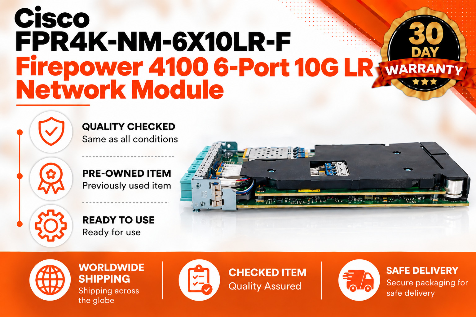 Cisco FPR4K-NM-6X10LR-F Firepower 4100 6-Port 10G LR Network Module