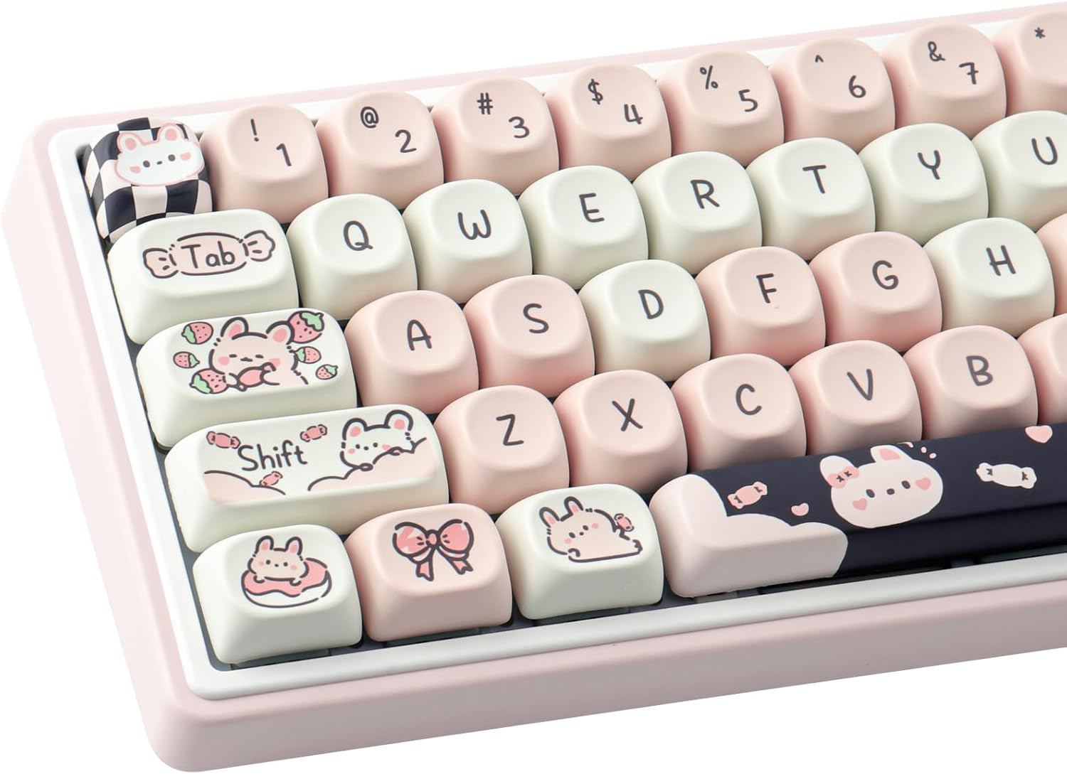 PBT Keycaps - MOA Key caps, Cute Keycaps for Mechanical Keyboard