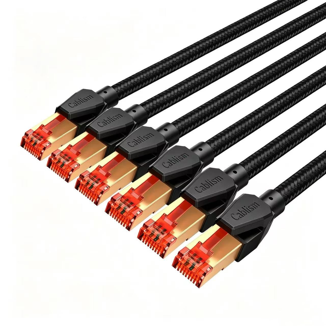 6 PCS Cat 8 Ethernet Cable 3 Foot Heavy Duty LAN Network RJ45 40Gbps 2000Mhz