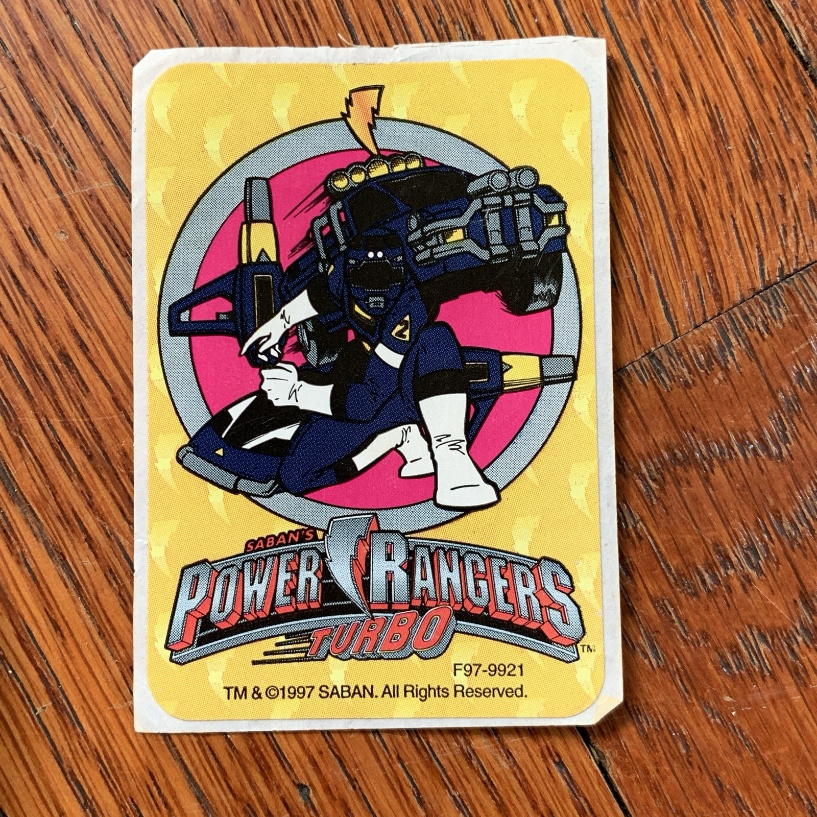 RARE 1997 Power Rangers Turbo Blue Ranger Sticker Saban Vintage F97-9921
