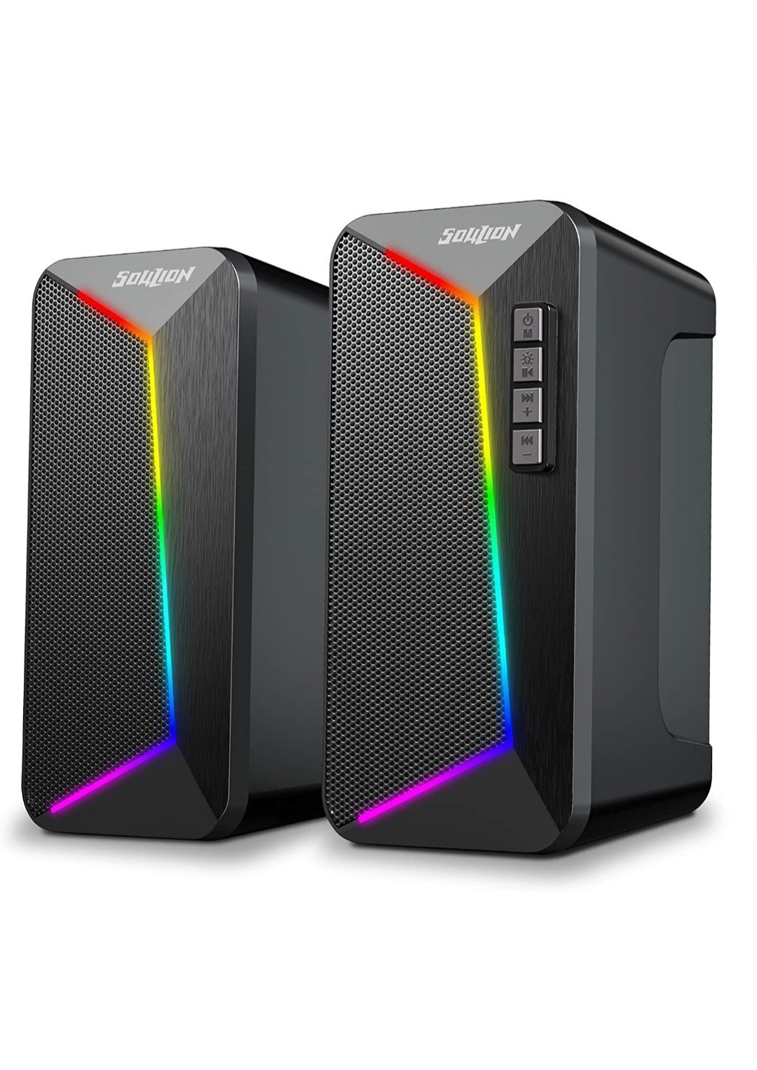 Soulion R40 RGB Speakers for Laptop/Desktop USB Powered 3.5 Aux/ Bluetooth 5.3